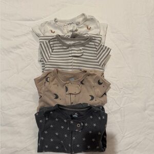 Carter's White and Blue Baby 3 Onesies